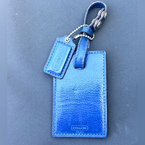 Coach Blue Leather Luggage Tag